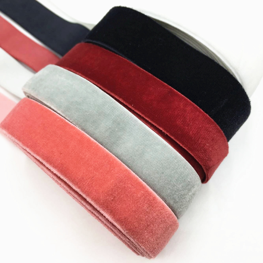 Velvet Ribbon Roll - 15mm 5Yards Samt Gummiband Haar Schleife