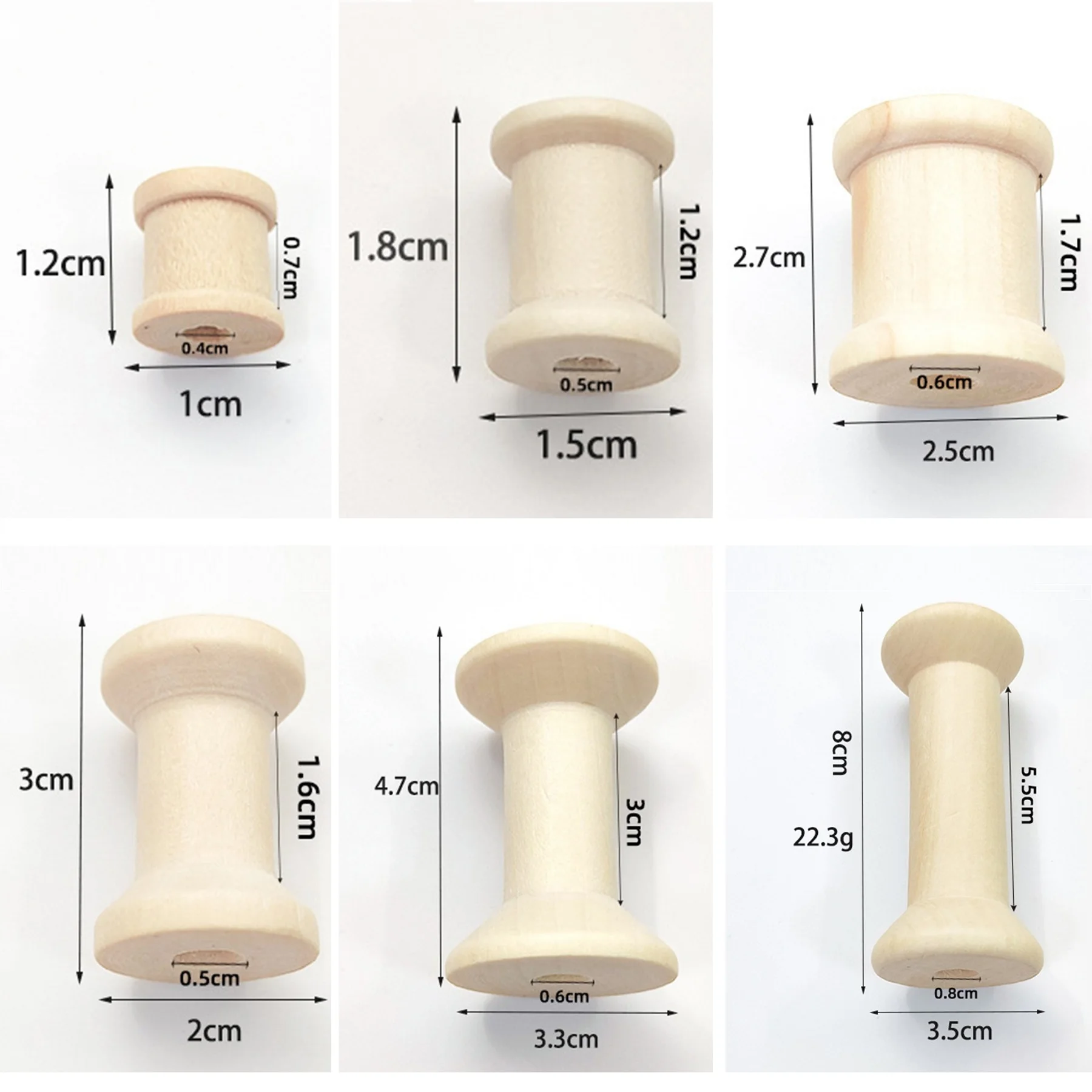 Organza Ribbon Spool - 10/5Pcs Mini Holz Spulen Leere Gewinde