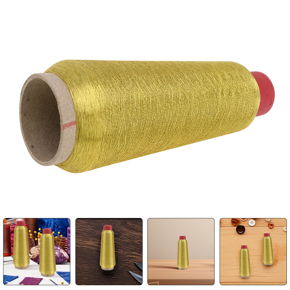 Embroidery Craft - 2 Rollen Premium Goldener Metallischer Nähmaschinen-Stickfaden
