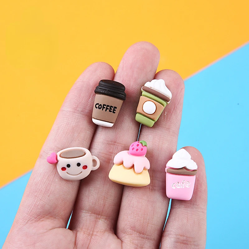 Christmas Craft Embellishment - 10 Stück Cartoon Kawaii Harz-Kaffee-DIY-Zubehör, flache