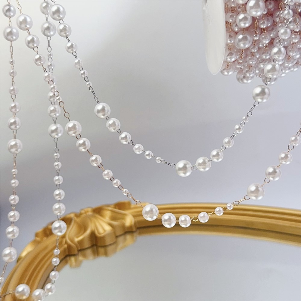 1 Meter 3–8 mm Kunstperlen mit – Pearl Trim Chain Bewertung und Preis