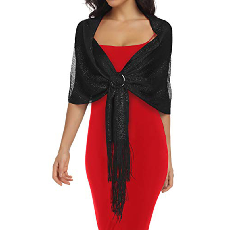 Damen Glänzender Gold-Silber-S – Tassel Fringe Trim Bewertung und Preis