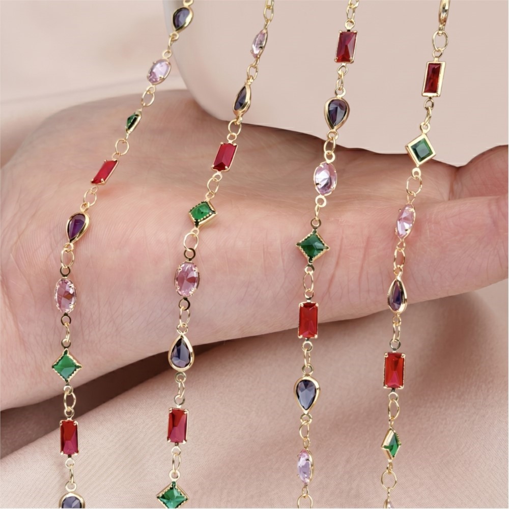 1 Meter Gemischte Farbige Rech – Pearl Trim Chain Bewertung und Preis