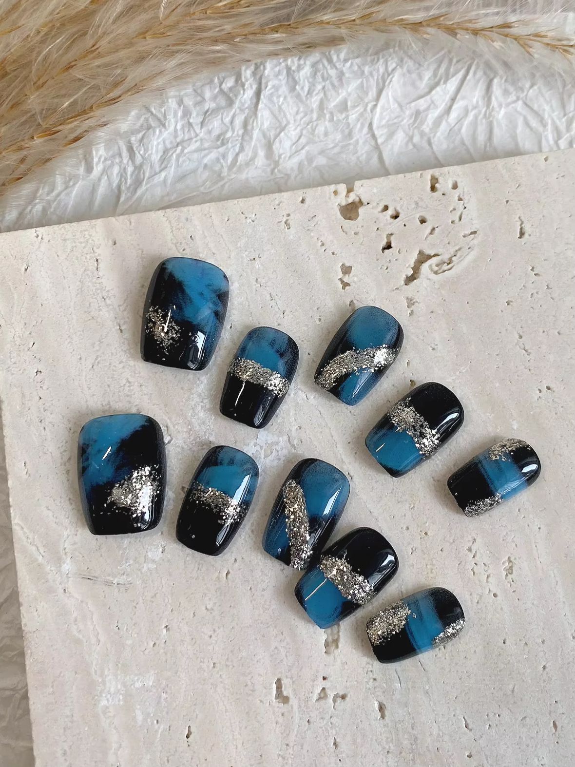 10er-Pack Blau-Schwarz Schimme – Glitter Vinyl Roll Bewertung und Preis