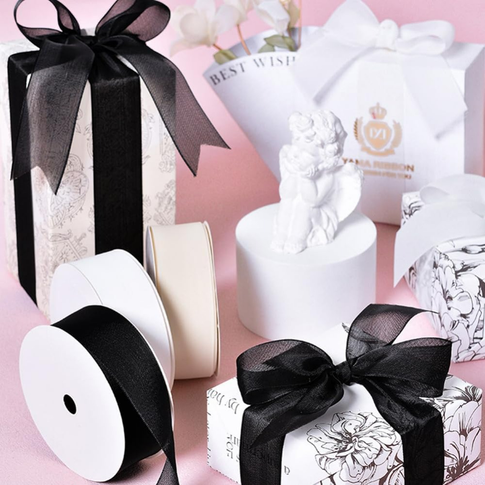 1 Zoll schwarzes Organzaband,  – Organza Ribbon Spool Bewertung und Preis
