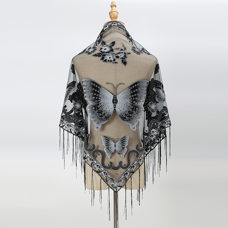 Mode Dreieck Schal Schmetterli – Tassel Fringe Trim Bewertung und Preis