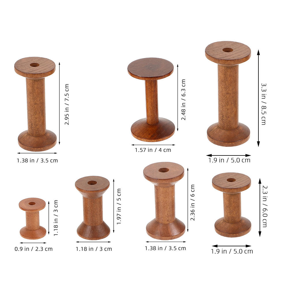 7-teiliges Set Holzgarnspulen, – Embroidery Craft Bewertung und Preis