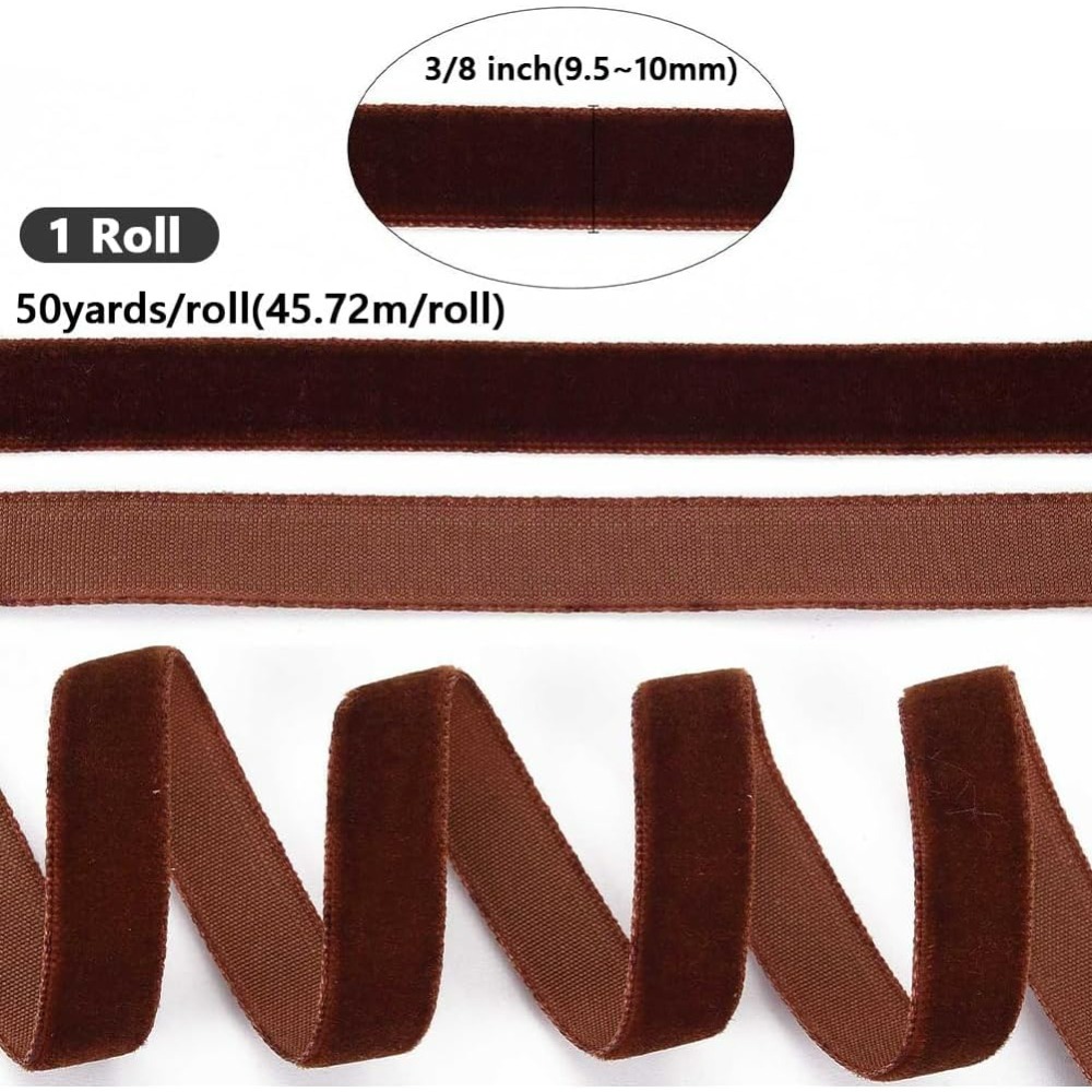 50 Yards 3/8 Inch Coconut Brow – Velvet Ribbon Roll Bewertung und Preis