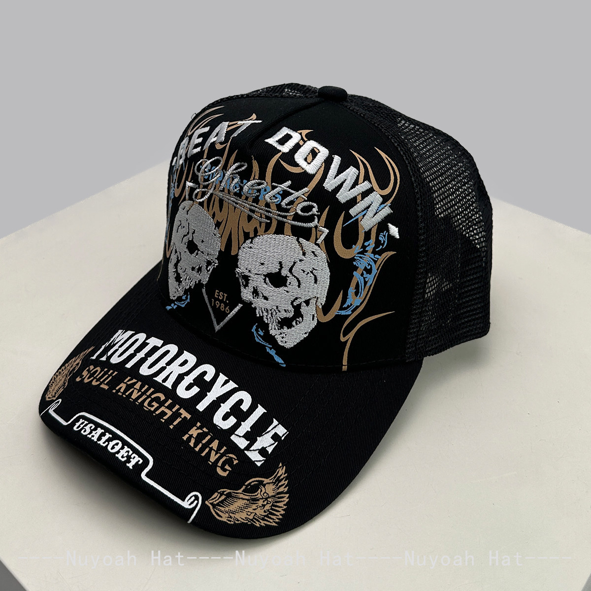 Totenkopf-Flammen-Stickerei Ha – Embroidery Craft Bewertung und Preis