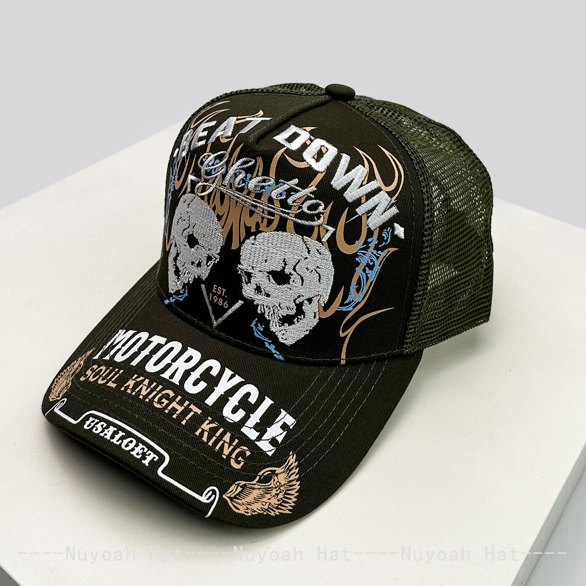 Totenkopf-Flammen-Stickerei Ha – Embroidery Craft Bewertung und Preis
