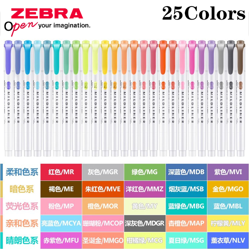 25 Farben Japan ZEBRA Mildline – Zebra Pen Mildliner Bewertung und Preis