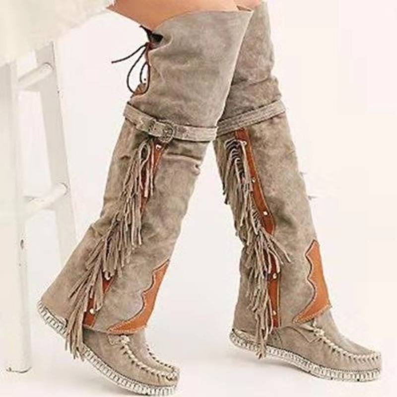 2026 Neue Damen Overknee-Stief – Tassel Fringe Trim Bewertung und Preis